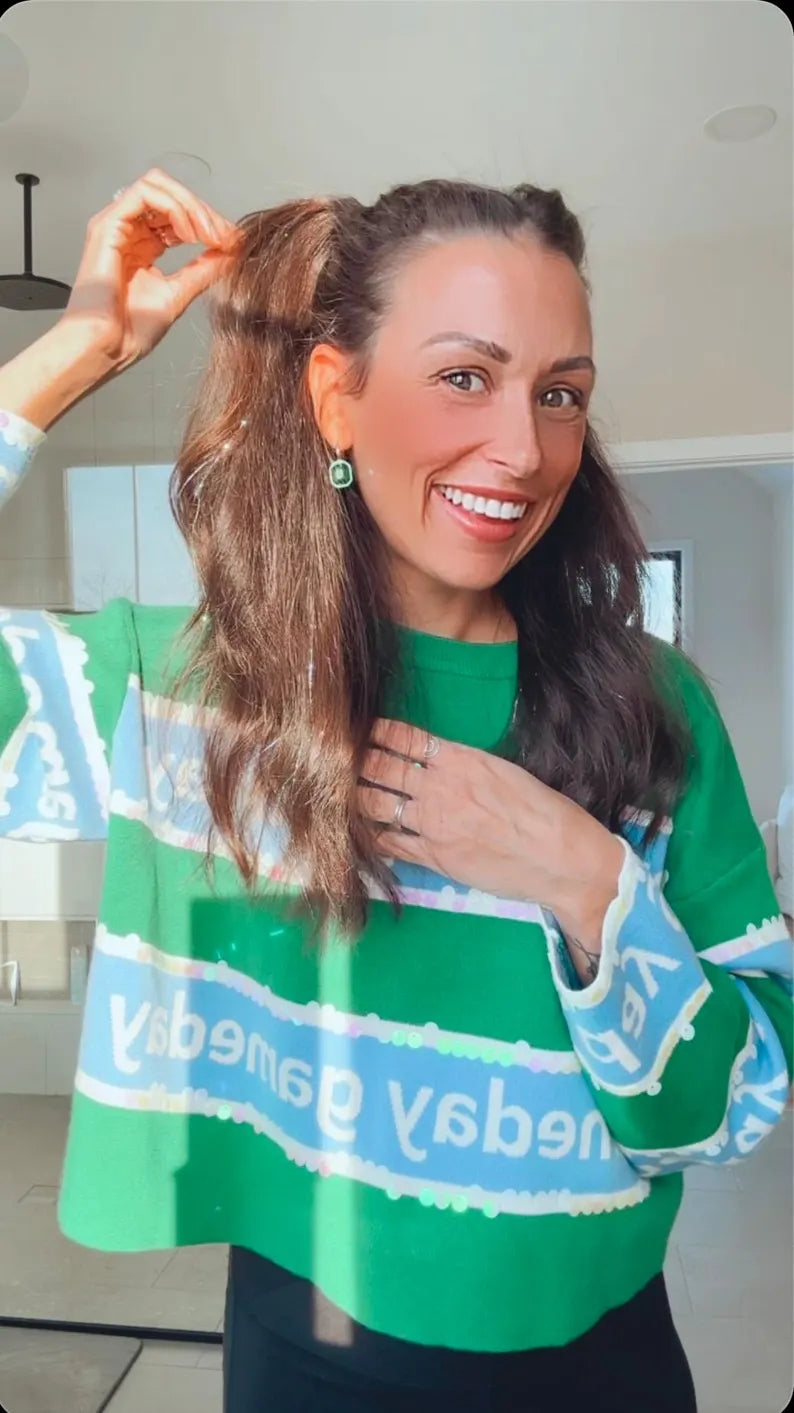 Wild Mane Tinsel Hair | Philly Football Green & Silver
