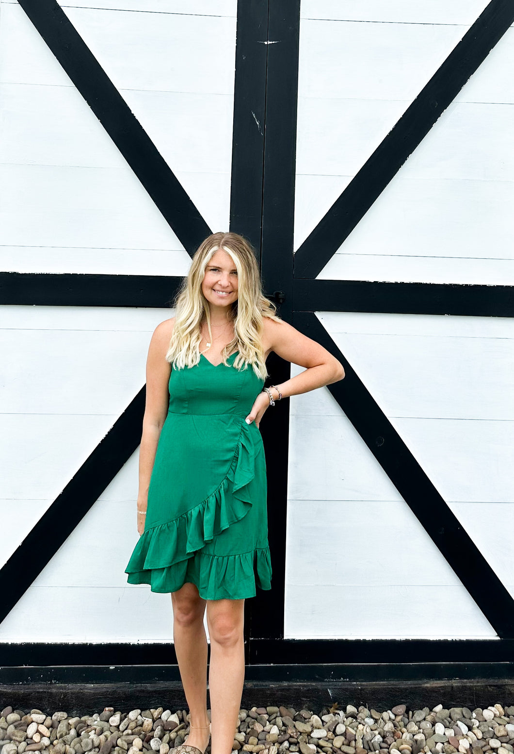 Samantha Ruffle Dress | Green