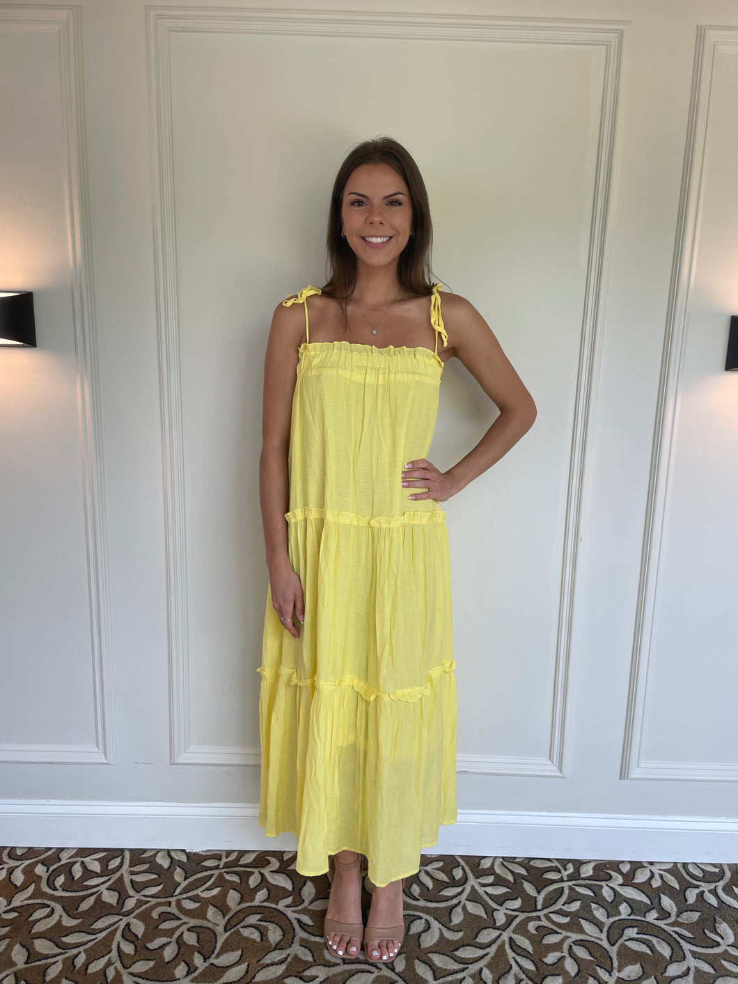 Ruffled Tier Maxi Dress | Lemon