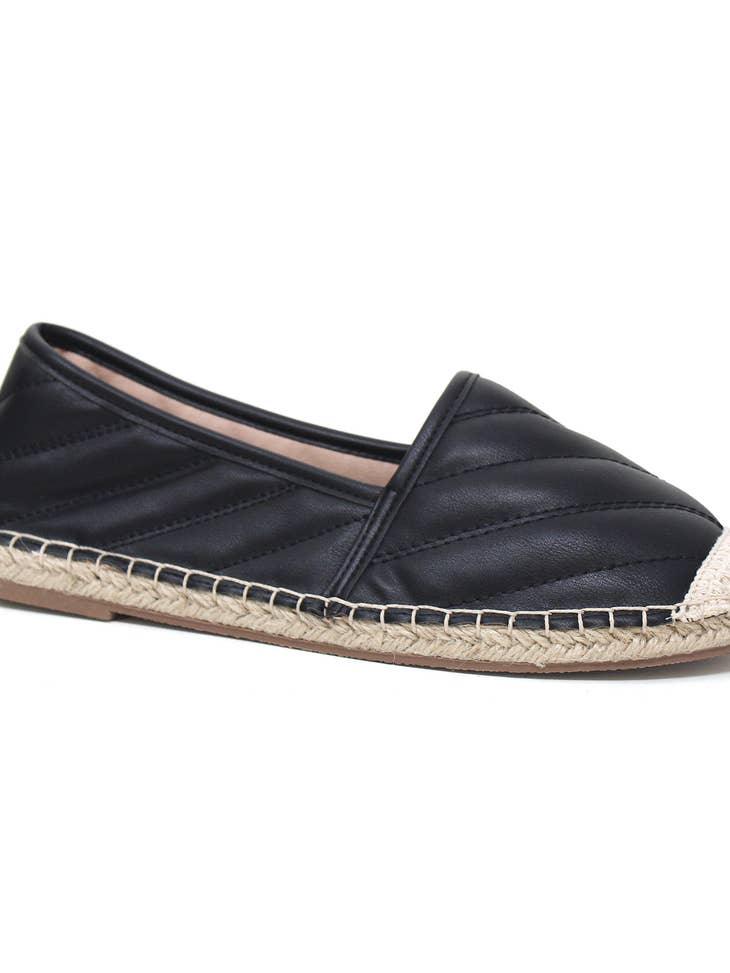 Leia Flat Closed Toe Espadrille | Black â Bellisima by Ashley Maria