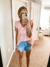 Load image into Gallery viewer, FINAL SALE: Eyelet Lace Scallop Top | Pink
