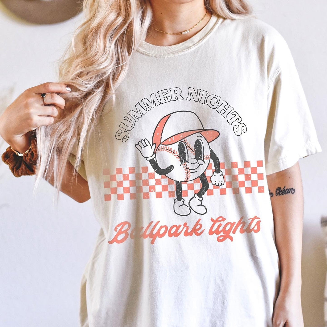 Summer Nights & Baseball Lights Graphic Tee